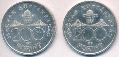 1992. 200Ft Ag "MNB" (2x) T:2