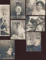 7 db gyrekeket ábrázoló érdekes formájú futott minilap