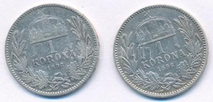 1896KB 1K Ag "Ferenc József" (2x) T:2,2- kis ph. Adamo K5