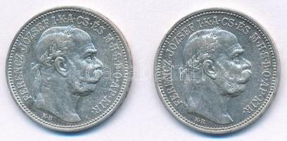 1914KB 1K Ag "Ferenc József" (2x) T:2,2- ph. Adamo K5.1