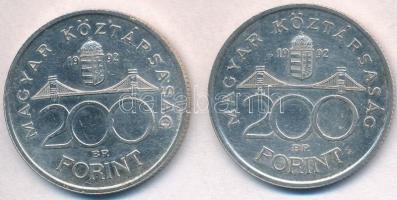 1992. 200Ft Ag "MNB" (2x) T:2