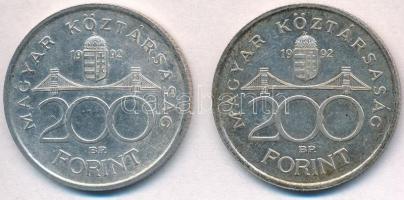 1992. 200Ft Ag "MNB" (2x) T:2,2-