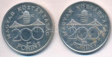 1992. 200Ft Ag "MNB" (2x) T:2,2-