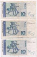 NSZK 1989. 10M (3x) T:III
FRG 1989. 10 Mark (3x) C:F