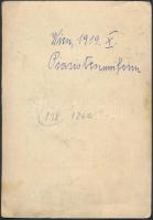 cca 1919 Bécs, fiú egyenruhában, fotó, hátulján feliratozva, 15×10,5 cm