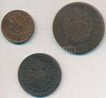 1851B 1/4kr Cu + 1851A 1kr Cu + 1860A 4kr Cu T:2,2-,3 Adamo: M1,M4,M7