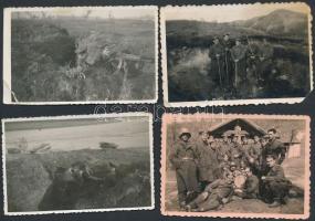 cca 1930-1940 (?) Magyar királyi folyamőrök képei (géppuskás ill. csoportképek), összesen 4 db, 6×9 cm