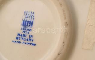 Zsolnay szalonnázó paraszt, kézzel festett, jelzett, hibátlan/ 
Hand painted Zsolnay porcelain figu...