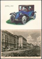 20 db MODERN motívumos képeslap,1 db régi lappal; autók / 20 modern  motive postcards, with one pre-...