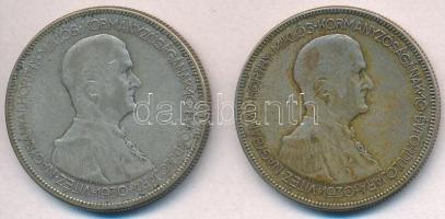 1930. 5P Ag "Horthy jobbra" (2x) T:3 Adamo P8