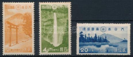 Nikko-Nemzetipark 3 érték (Mi 274 hiányzik / missing), Nikko National Park 3 stamps