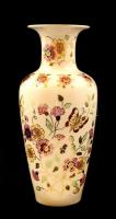 Zsolnay pillangó mintás váza, kézzel festett, jelzett, hibátlan, m:26 cm