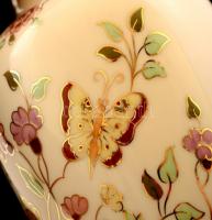 Zsolnay pillangó mintás váza, kézzel festett, jelzett, hibátlan, m:26 cm