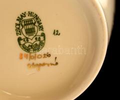 Zsolnay pillangó mintás váza, kézzel festett, jelzett, hibátlan, m:26 cm