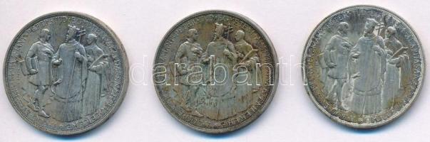 1935. 2P Ag "Pázmány" (3x) T:2 patina
Adamo P7.1