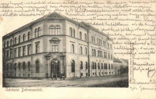 Debrecen, Főreáliskola, kiadja Pongrácz Géza, Kiss Ferencz eredeti fényképe után  (vágott / cut)