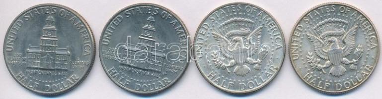 Amerikai Egyesült Államok 1964. 1/2$ Ag + 1968D 1/2$ Ag + 1976. 1/2$ Cu-Ni + 1976D 1/2$ Cu-Ni "...