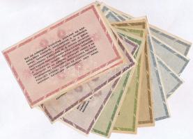 1946. 13db-os vegyes magyar adópengő bankjegy tétel, közte fordított címeres, vágáshibás, sorozat- é...