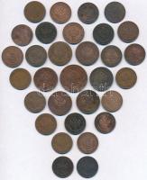Orosz Birodalom 1897-1916. 30db-os vegyes cáris kopejka tétel, benne még egy szovjet érme T:2,2-,3
...