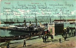Fiume, Molo Adamich / port, steamship (kis szakadás / small tear)