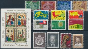 1969-1970 Kis összeállítás: 14 klf bélyeg + 1 blokk, 1969-1970 14 stamps + 1 block