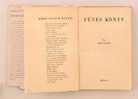 Márai Sándor: Füves könyv. Budapest, 1943, Révai. Kiadói félvászon kötés, kissé foltos, kissé szakad...