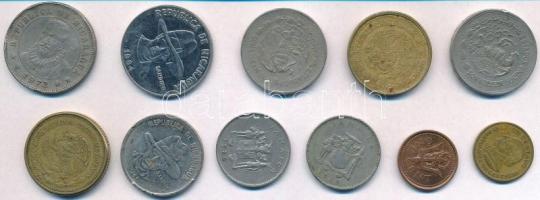 Vegyes 11db-os külföldi fémpénz tétel Közép-amerikai és karibi országokból, közte Barbados, Jamaica,...