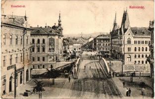 Kolozsvár, Cluj; Erzsébet út, híd, kiadja Suszter Emil / street, bridge (EK)