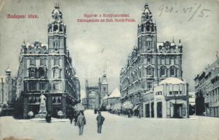 Budapest V. Kigyó tér, Klotild paloták, télen (Rb)