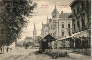 Brassó, Brasov, Kronstadt; Rezső körút, vendéglő terasza / street, restaurants terrace (EK)