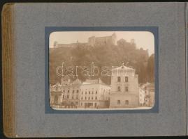 cca 1910 Úti fotógyűjtemény szecessziós vászonkötésű albumban (Ausztria, Németország, Adria) / priva...