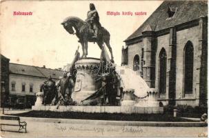 Kolozsvár, Cluj; Mátyás király szobor, kiadja Fuhrmann Miklós / statue of King Matthias (EK)
