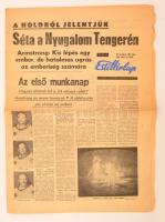 1969 Esti Hírlap 1969 július 21. száma, a holdra szállásról, számos fekete-fehér fotóval.