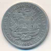 Venezuela 1924. 2B Ag T:2- k.
Venezuela 1924. 2 Bolivares Ag C:VF scratched