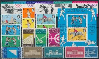 Olympics 31 stamps and 3 blocks, Olimpia motívum 31 klf bélyeg és 3 blokk 2 stecklapon