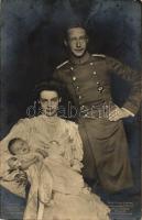 Wilhelm German Corwn Prince with Duchess Cecilie of Mecklenburg-Schwerin and Prince Wilhelm (small tear)