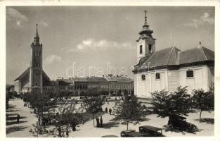 Rimaszombat, Rimavska Sobota; Horthy Miklós tér, templom, automobil / square, church, automobile