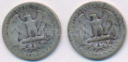 Amerikai Egyesült Államok 1937-1943. 1/4$ Ag "Washington" (2xklf) T:2-,3
USA 1937-1943. 1...
