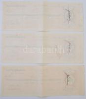 Budapest 1929. 6db váltó részben vagy egészben kitöltve, közte bélyegzettek és lyukasztással érvényt...