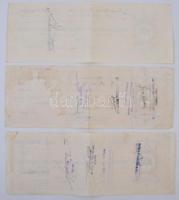 Szombathely 1929. 7db kitöltött váltó, bélyegzésekkel T:II