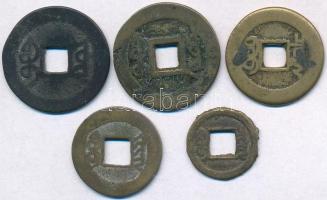 Kínai Császárság / Ching Dinasztia / Kao Tsung 1736-1795. 5db rézpénz T:3
Chinese Empire / Ching Dy...