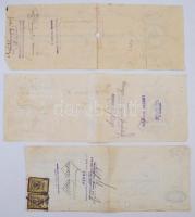 Budapest / Szentgotthárd 1928-1929. 2db kitöltött váltó, bélyegzésekkel, egyik lyukasztással érvényt...