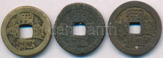 Kínai Császárság / Ching Dinasztia / Csia Csing 1796-1820. 3db rézpénz T:3
Chinese Empire / Ching D...