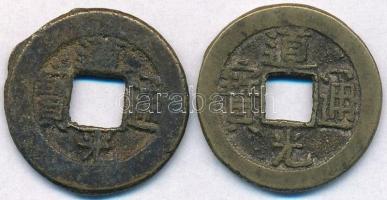 Kínai Császárság / Ching Dinasztia / Tao Kuang 1820-1851. 2db rézpénz T:3 Chinese Empire / Ching Dynasty / Tao Kuang 1820-1851. 2pcs of copper coins C:F