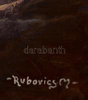 Rubovics jelzéssel: Sirályok. Tempera, karton, keretben, 50×75 cm