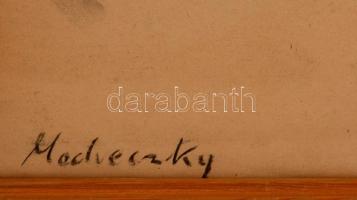 Medveczky jelzéssel: Labdázók. Szén, papír, üvegezett keretben, 38×30 cm