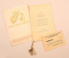 1938 a stuttgarti Nemzetközi Gazdasági Tanfolyam német nyelvű programfüzete + étlap + omnibusz jegytömb