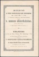 1898 a III. Tétényi Önsegélyező Egylet közgyűlési meghívója kimutatásokkal, napirenddel