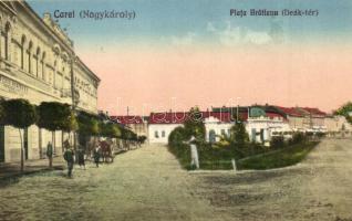 Nagykároly, Carei; Deák tér / Piata Bratianu, Casa Noastra / square, 1940 Nagykároly visszatért So. Stpl