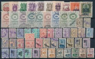 Törvénykezési, váltó-és vámilleték bélyegek stecklapon